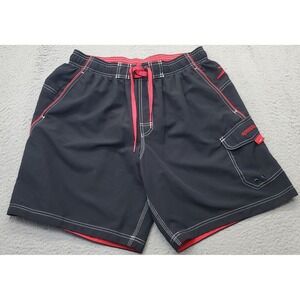 Speedo Swim Trunk Shorts Mens Large Multi Polyester Thermal Lined Stretchy Waist